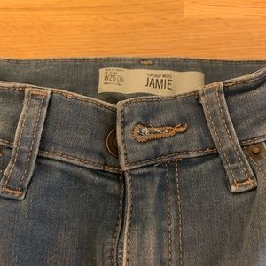 Top shop Jamie blue gray rip high waisted jeans 26